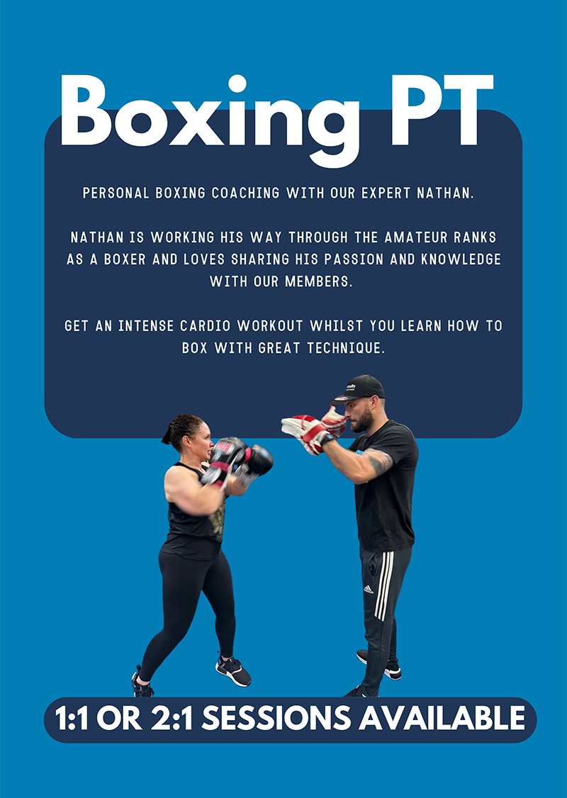 Boxing PT poster with details about classes.
